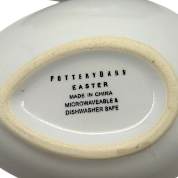 Pottery Barn White Easter Bunny Trinket/Candy Dish/Bowl with Lid - Retired - Picture 6 of 9